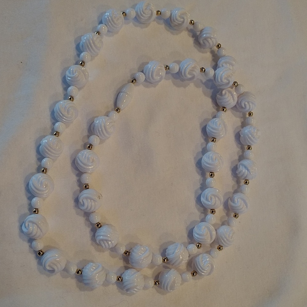 White beaded necklace